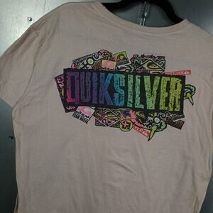 Quicksilver Vintage Y2K Skate Grunge Surf T-shirt Large Abstract Art Retro Neon